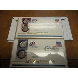 2 US MINT US 50 STATE QUARTER FDC'S