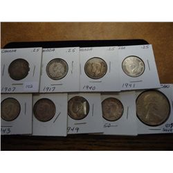 1907,17,40,41,43,44,49 & 50 CANADA QUARTERS & A