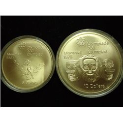 1975 CANADA $5 & 1974 CANADA $10 SILVER (UNC)