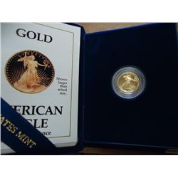 1990 $5 AMERICAN GOLD EAGLE 1/10 OZ. PROOF