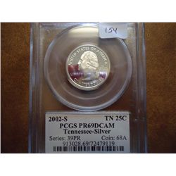 2002-S SILVER TENNESSEE QUARTER PCGS PR69 DCAM