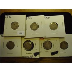 1841,42,50,76,86,87 & 91 SEATED LIBERTY DIMES