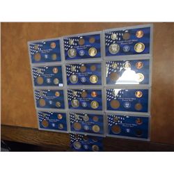 13 PARTIAL US PROOF SETS (AS SHOWN)