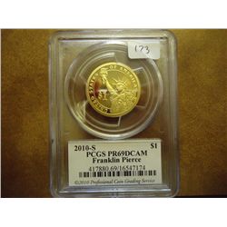 2010-S FRANKLIN PIERCE DOLLAR PCGS PR69 DCAM