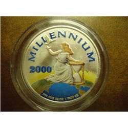 2000 LIBERIA SILVER COLORIZED $20