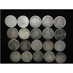20 ASSORTED SEATED LIBERTY DIMES