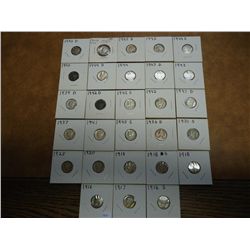 28 MERCURY DIMES FROM 1916-1945