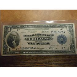 1918 US LARGE SIZE $1 NATIONAL CURRENCY