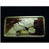 Image 1 : 1 TROY OZ .999 FINE SILVER INGOT (GOLD PLATED)