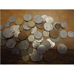 1 POUND NICE ASSORTED FOREIGN COINS