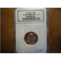 1960 WASHINGTON SILVER QUARTER NGC DDR FS-022.5 PF