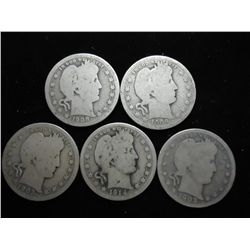 5 ASSORTED BARBER QUARTERS