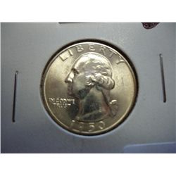 1950 WASHINGTON SILVER QUARTER UNC