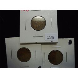 1898 VF, 1903 EF & 07 VF INDIAN HEAD CENTS