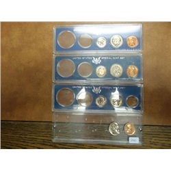 4 PARTIAL SETS 1957 CENT & NICKEL PF, 1966 SMS