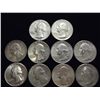 10 ASSORTED 1960'S WASHINGTON SILVER QUARTERS