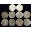 Image 2 : 10 ASSORTED 1960'S WASHINGTON SILVER QUARTERS