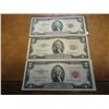 1953,53-A & 63 TWO DOLLAR US NOTES RED SEALS