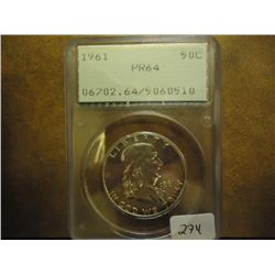 1961 FRANKLIN HALF DOLLAR PCGS PR64