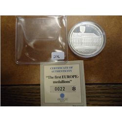 1996 GERMAN FINE SILVER MEDALLION PF 20 GRAMS