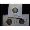 1905-S VG, 1906 FINE & 14-D (FINE) BARBER DIMES