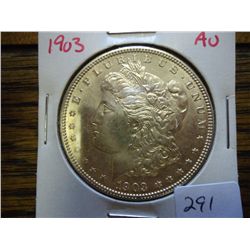 1903 MORGAN SILVER DOLLAR AU PLUS