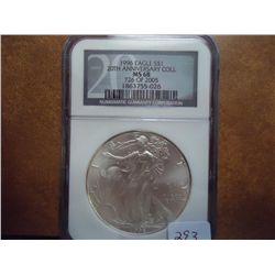 1996 AMERICAN SILVER EAGLE NGC MS68