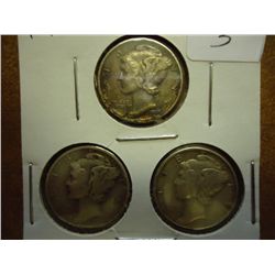 1945 P/D/S MERCURY DIMES