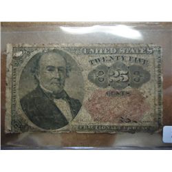 25 US FRACTIONAL CURRENCY