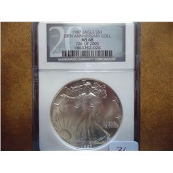 1987 AMERICAN SILVER EAGLE NGC MS68