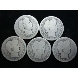 5 ASSORTED BARBER QUARTERS