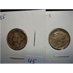 1935 & 39-S MERCURY DIMES