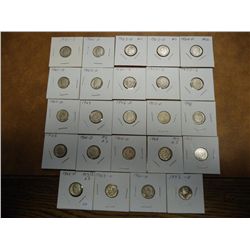 24 ASSORTED SILVER ROOSEVELT DIMES