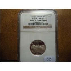 2006-S SILVER NORTH DAKOTA QUARTER NGC PF70 ULTRA