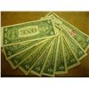 Image 2 : 10 ASSORTED 1935 US $1 SILVER CERTIFICATES