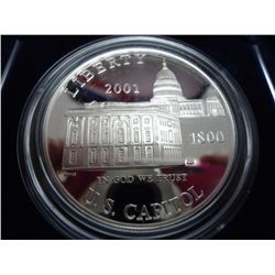 2001 US CAPITOL VISITOR CENTER PF SILVER DOLLAR