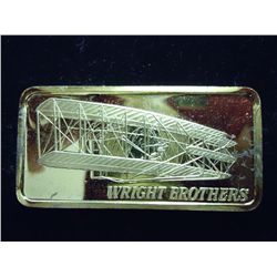 1 TROY OZ .999 FINE SILVER INGOT GOLD PLATED