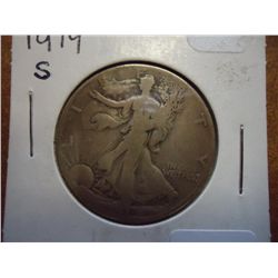 1919-S WALKING LIBERTY HALF DOLLAR