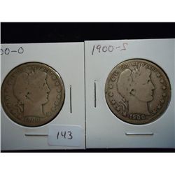 1900-O & 1900-S BARBER HALF DOLLARS