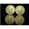 Image 1 : 4 ASSORTED STANDING LIBERTY QUARTERS