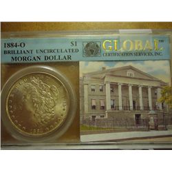 1884-O GLOBAL BRILLIANT UNC MORGAN SILVER DOLLAR