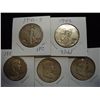 1941-S,42,52-S,53 & 53-D HALF DOLLARS