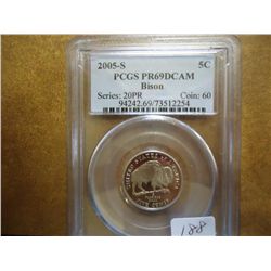 2005-S BISON NICKEL PCGS PR69 DCAM