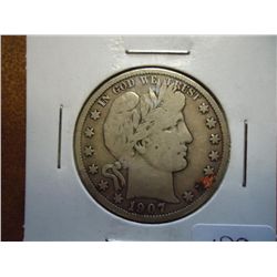 1907-O BARBER HALF DOLLAR (VERY GOOD)