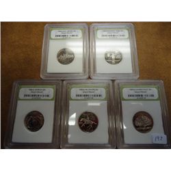 ALL 5 1999-S STATE QUARTERS INB DCAM PROOFS