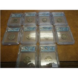 10 ASSORTED ICG BUFFALO NICKEL SLABS