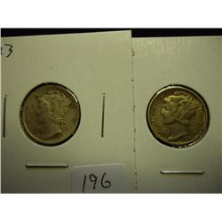 1923 & 30 MERCURY DIMES
