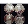 4-100 MILL .999 SILVER MEDALS PROOF