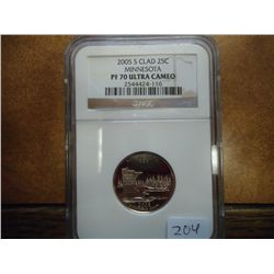 2005-S MINNESOTA QUARTER NGC PF70 ULTRA CAMEO