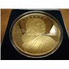 Image 1 : 4 TROY OZ. .999 FINE SILVER GOLD PLATED ROUND